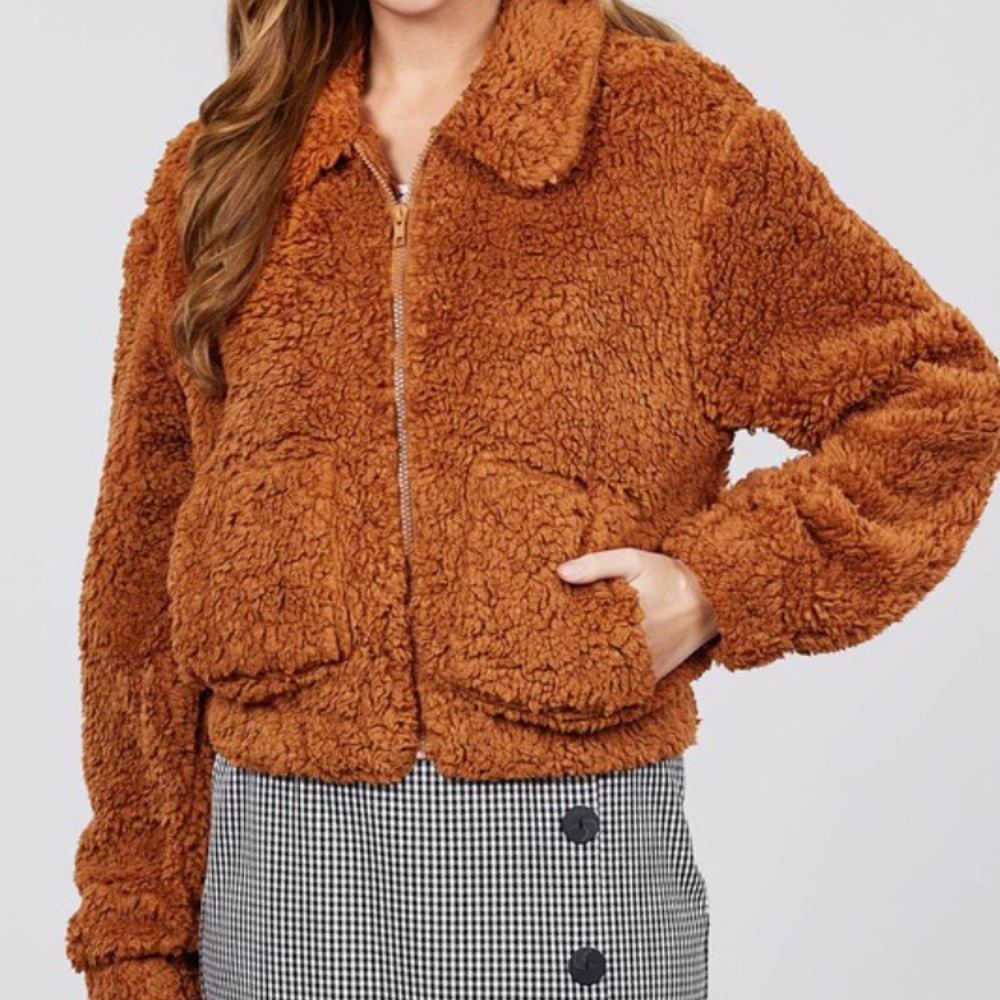 ❗️One Left❗️Faux Fur Zipper Sweater - Picture 2 of 4